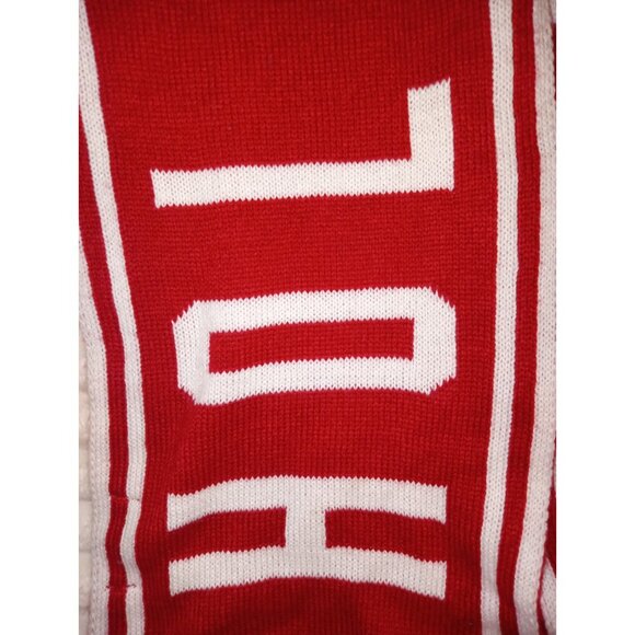 Hollister Scarf Red White One Size Winter Gear - Picture 2 of 4